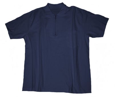 Polo Camiseta con bolsillo e con Zip blu-navy 